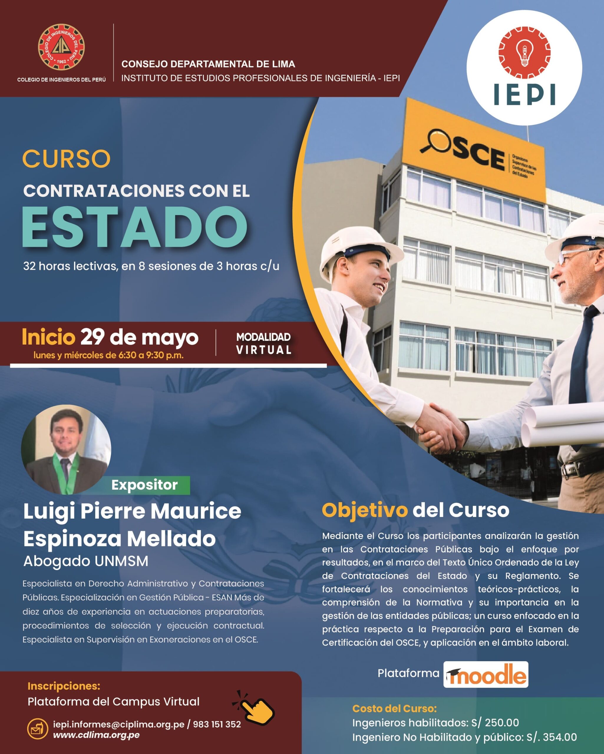 Curso Contrataciones con el Estado Inicio Miércoles 29 de mayo